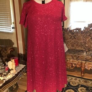 Sparkling Red Lularoe MIDI Dress Size XL.